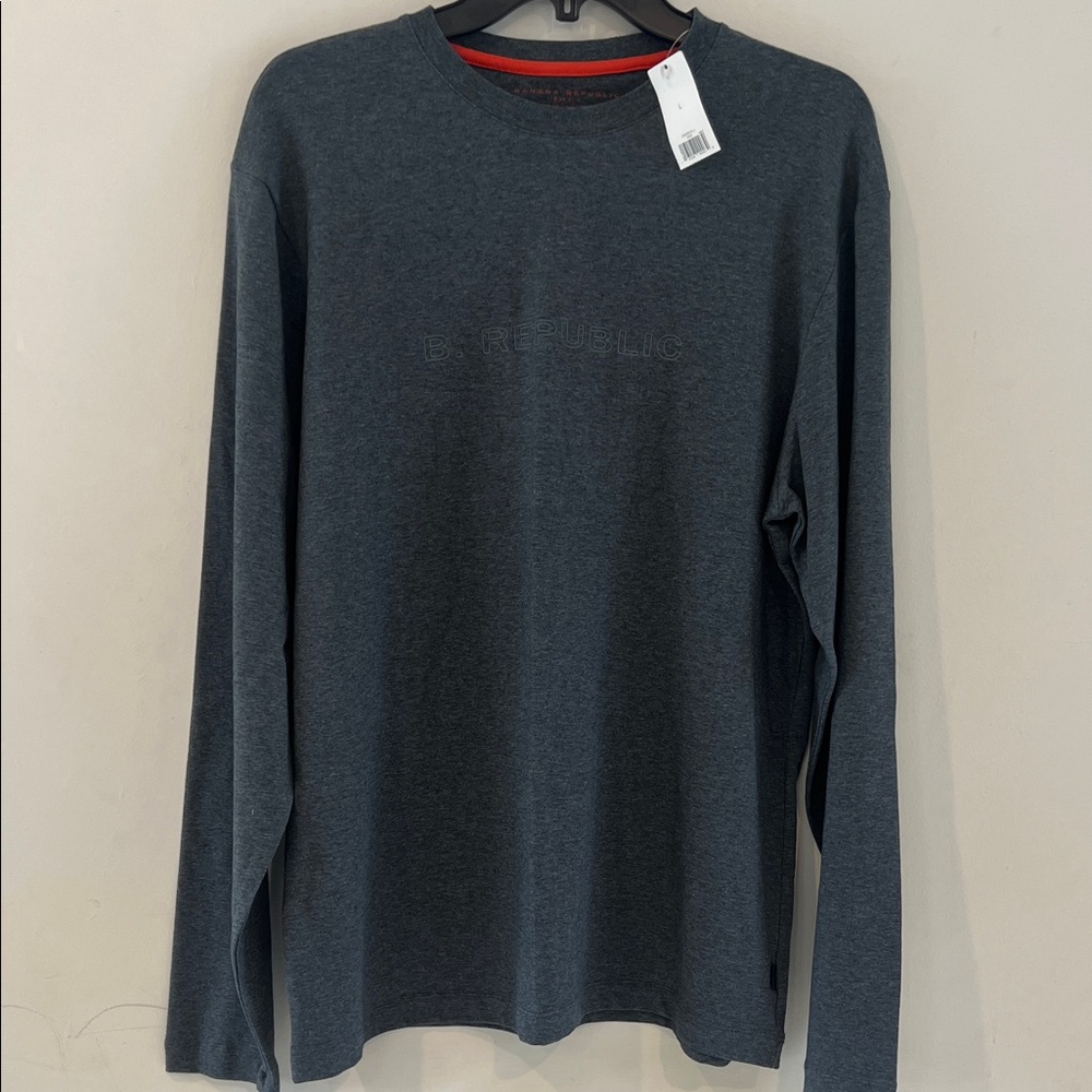 Banana Republic Men's Dark Gray Long Sleeve Tee Size L